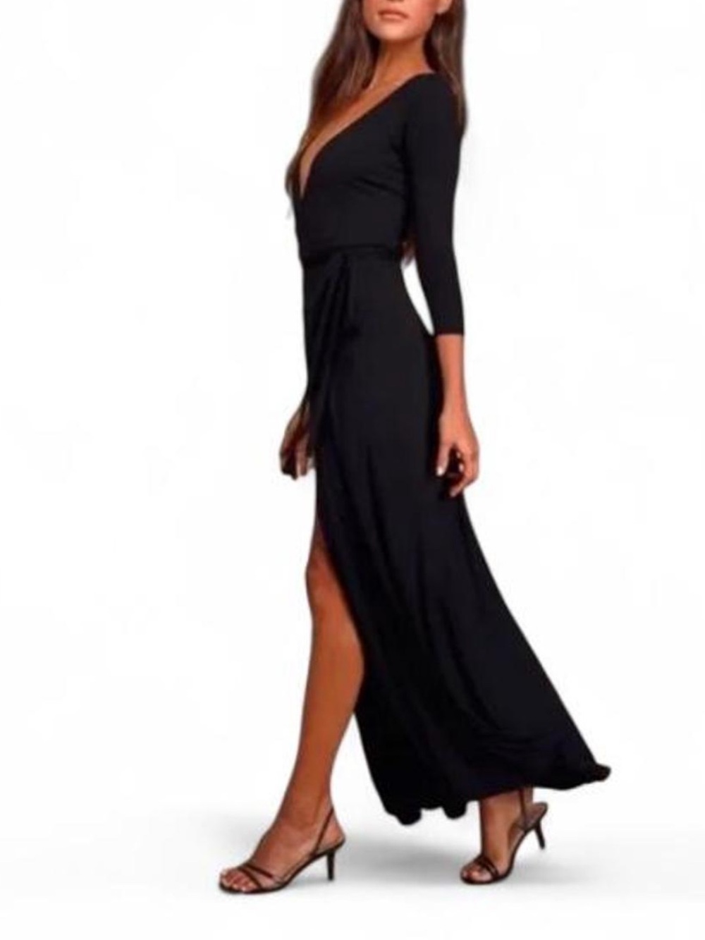 NWT Lulus black maxi wrap dress Size XL